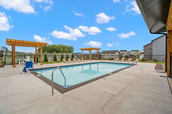 Resort-style outdoor swimming pool